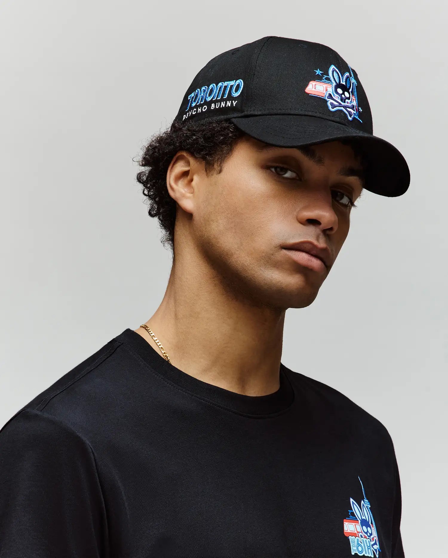 Psycho Bunny Accessories Toronto Baseball Cap cappellino nero in cotone