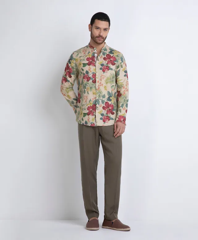 Markup Uomo Camicie Camicia collo coreano stampata camicia