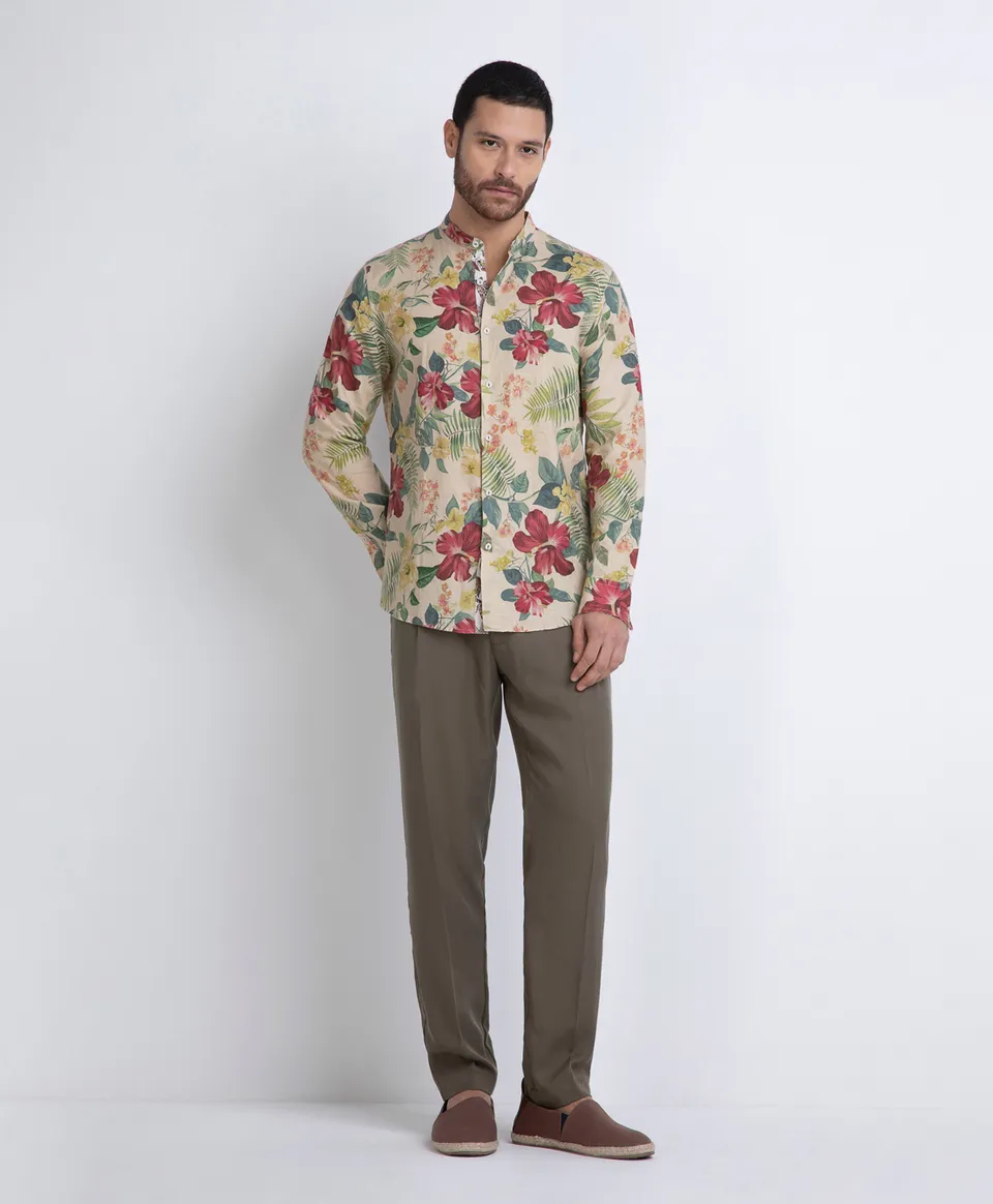 Markup Uomo Camicie Camicia collo coreano stampata camicia