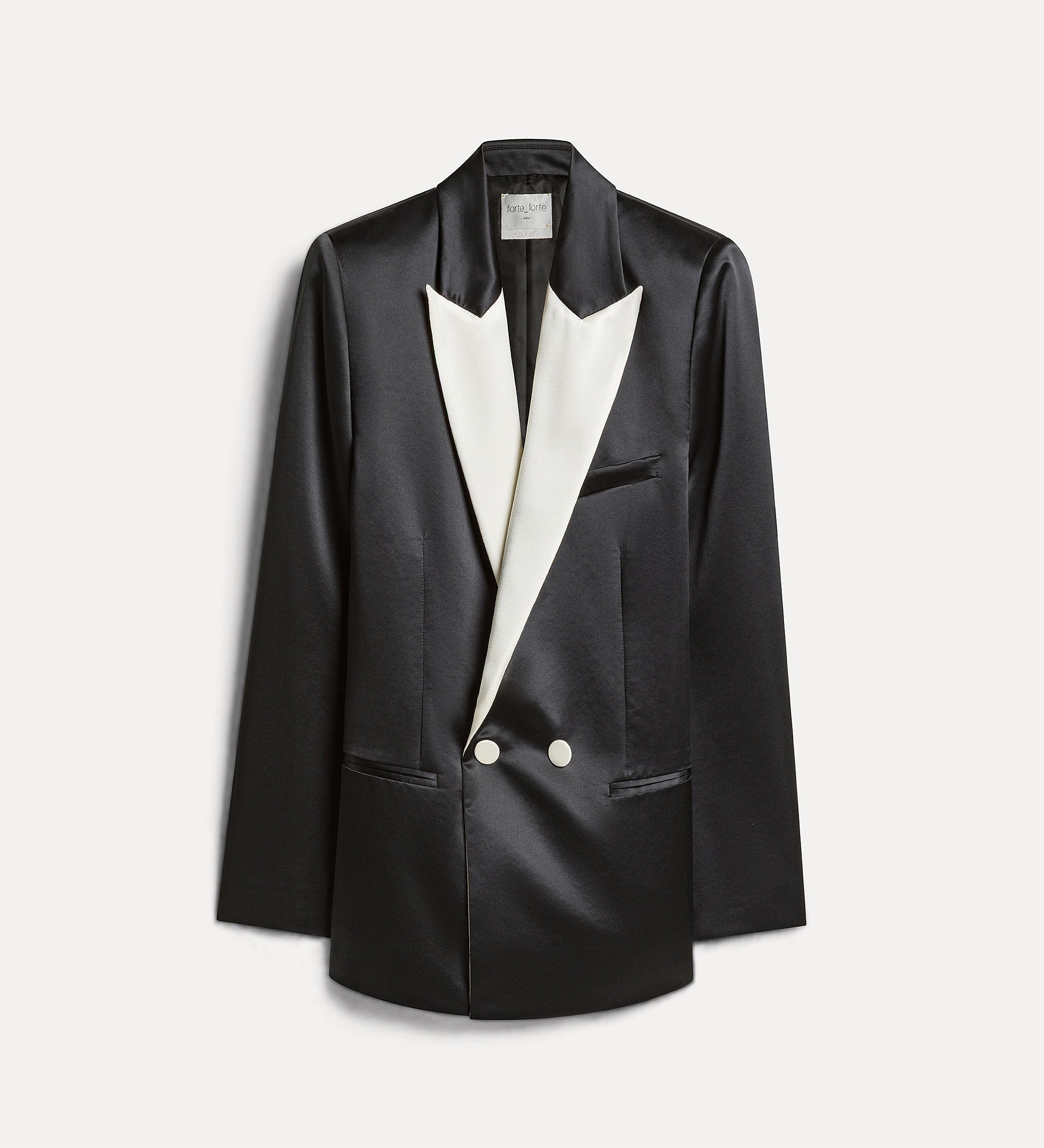 Forte giacche colourblock duchesse tuxedo jacket giacca nera