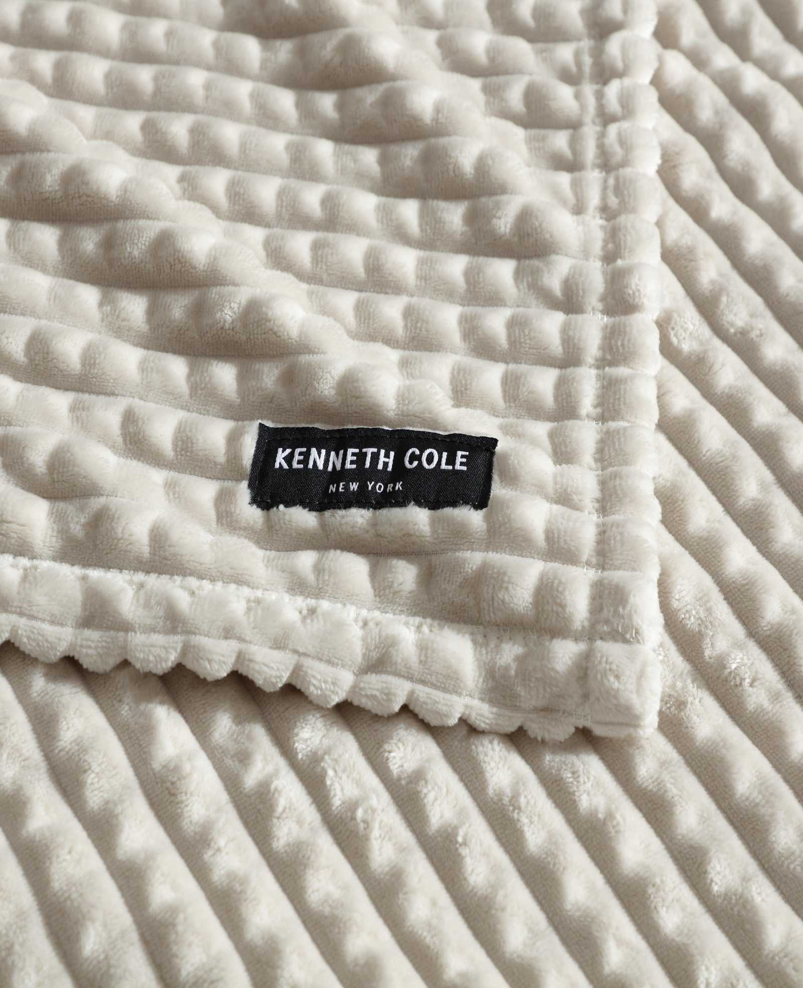Kenneth Cole Reaction Home & Bedding Textured Solid Throw Blanket coperta Linen 50x60