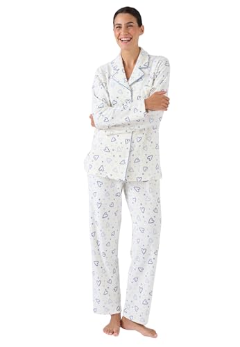 Damart Homewear Pigiama Thermolactyl in pile termico donna blu stampato