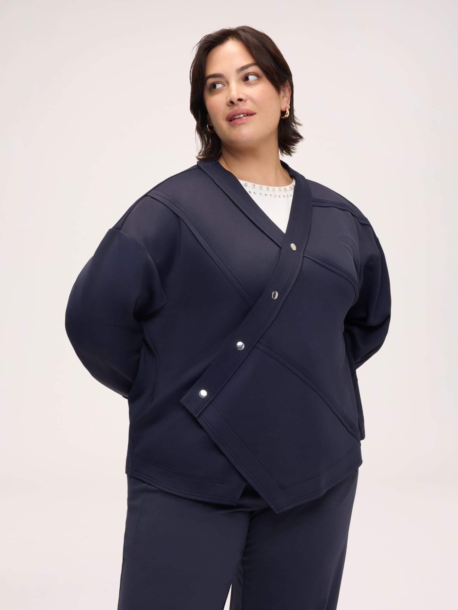 Fiorella Rubino Maglie e felpe Felpa con chiusura asimmetrica S Plus over