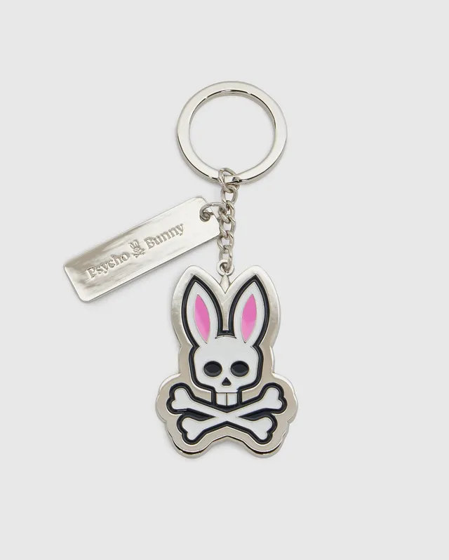 Psycho Bunny Accessories Classic Bunny Keychain portachiavi bianco