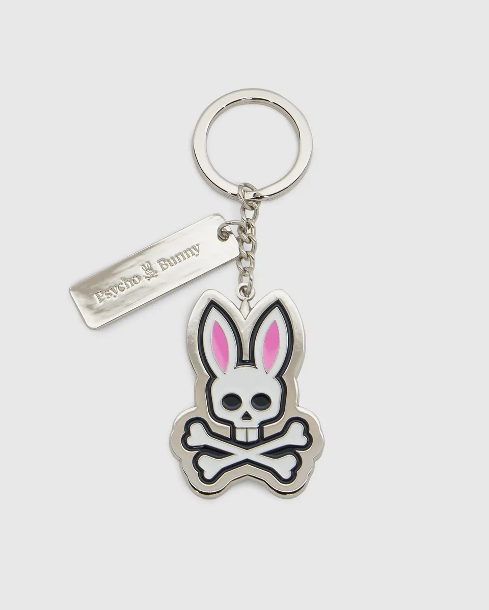 Psycho Bunny Accessories Classic Bunny Keychain portachiavi bianco