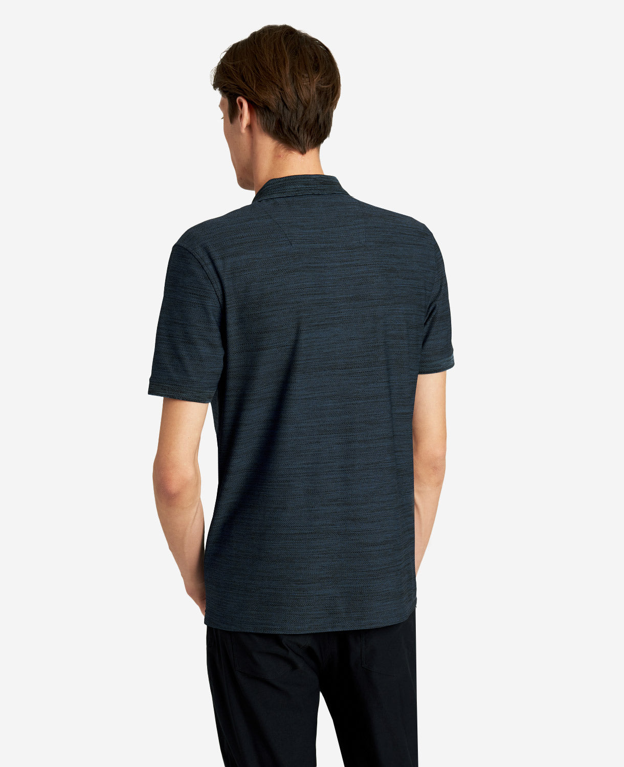Kenneth Cole Reaction Zip-Up Knit Polo polo in maglia blu navy