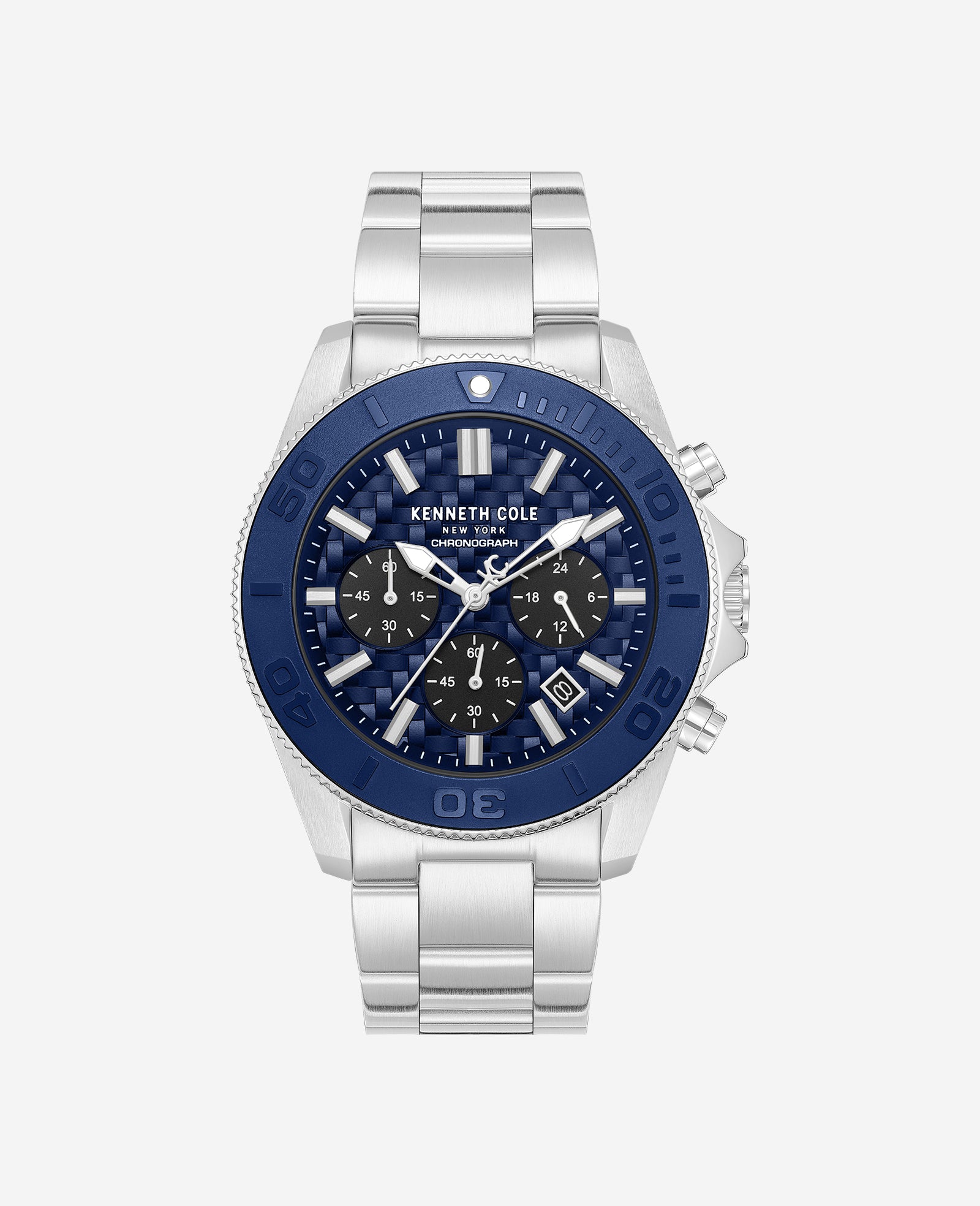 Kenneth Cole Reaction Chronograph Bracelet Watch orologio argento 5 ATM