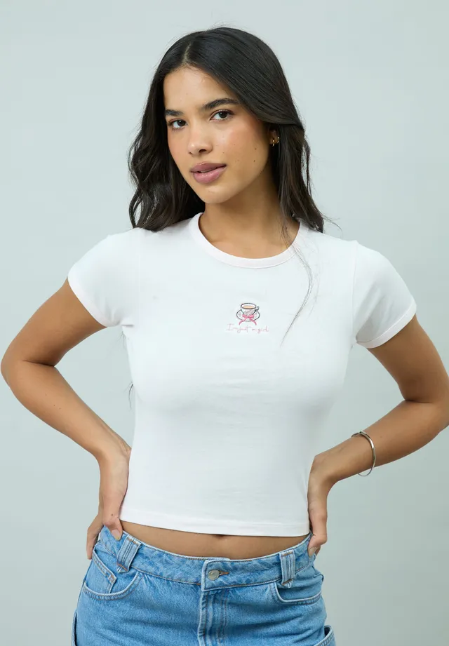 House Of Sunny Womens Tops IM JUST A GIRL BABY TEE t-shirt taglie UK 6-18 cotone biologico