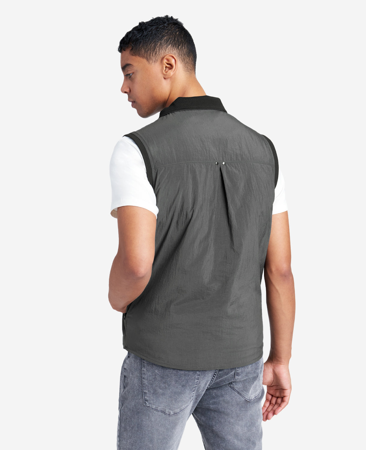 Kenneth Cole Reaction Clothing Lightweight Water-Resistant Vest gilet antracite idrorepellente