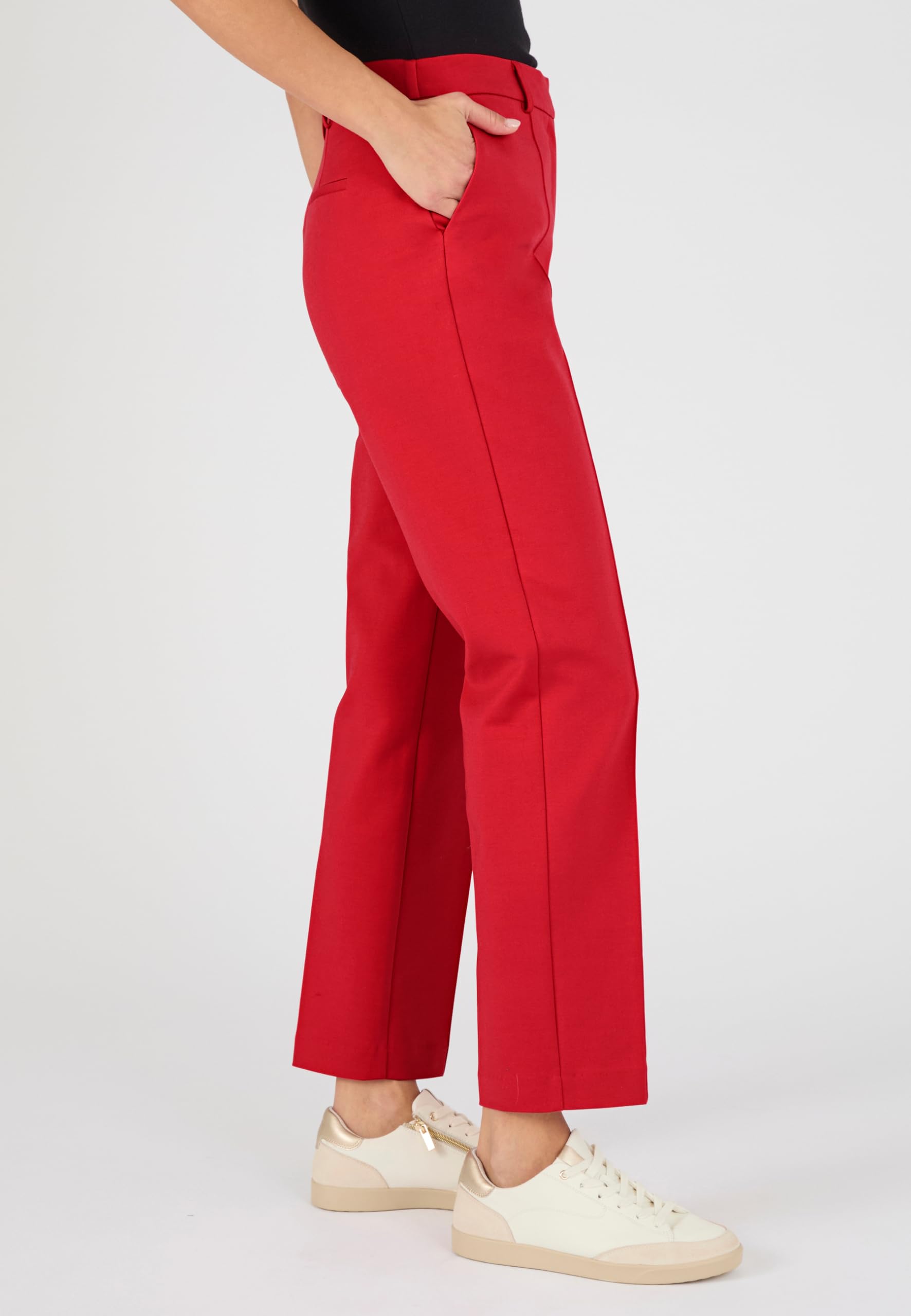Damart Prêt-à-porter Pantaloni 7/8 di Cotone Raso Donna marrone ecru