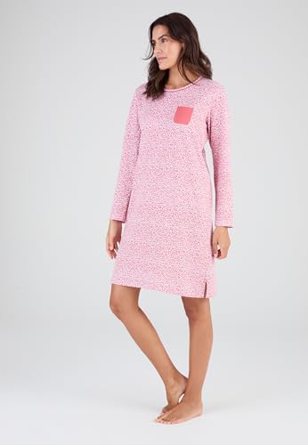 Damart Homewear camicia da notte in puro cotone rosa animale XS