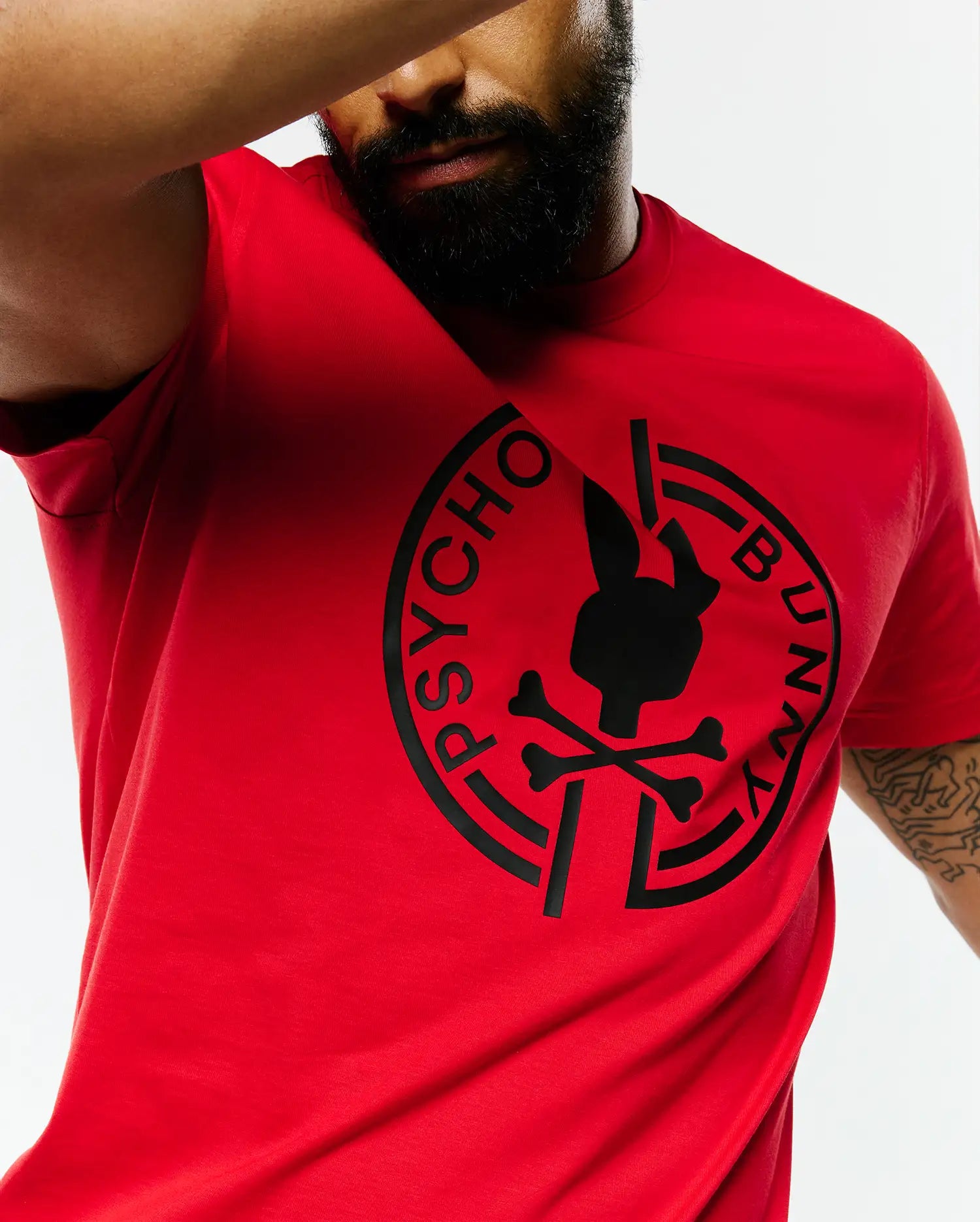 Psycho Bunny Men's Tees Santa Fe Graphic Tee MT0200611 T-shirt rossa