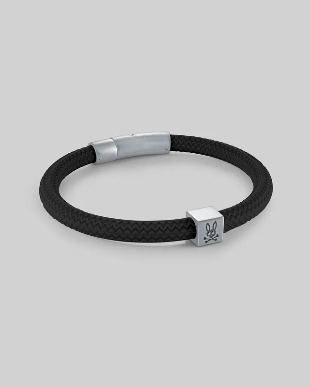 Psycho Bunny Accessories MENS SILICONE BRACELET MO1700025 bracciale nero in silicone