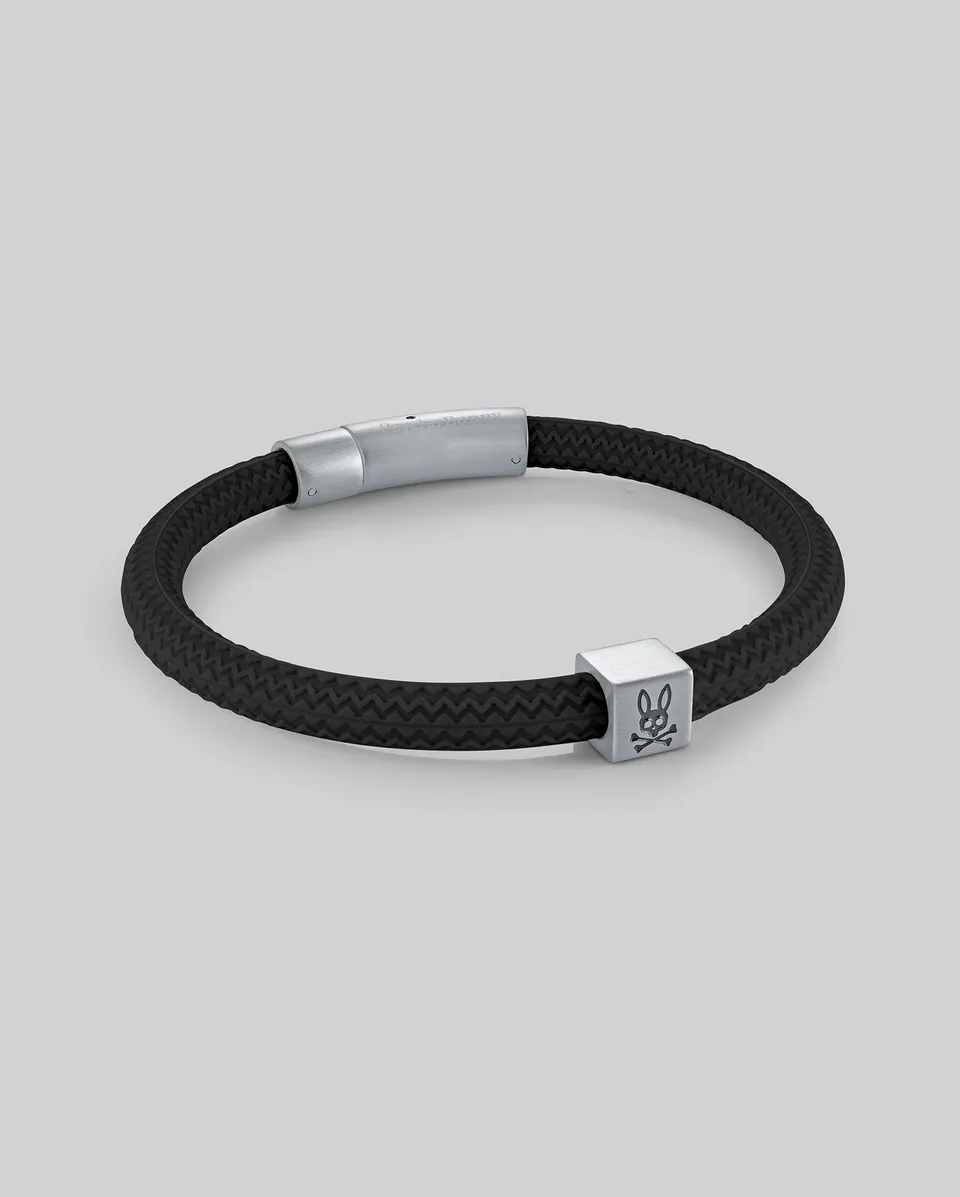 Psycho Bunny Accessories MENS SILICONE BRACELET MO1700025 bracciale nero in silicone