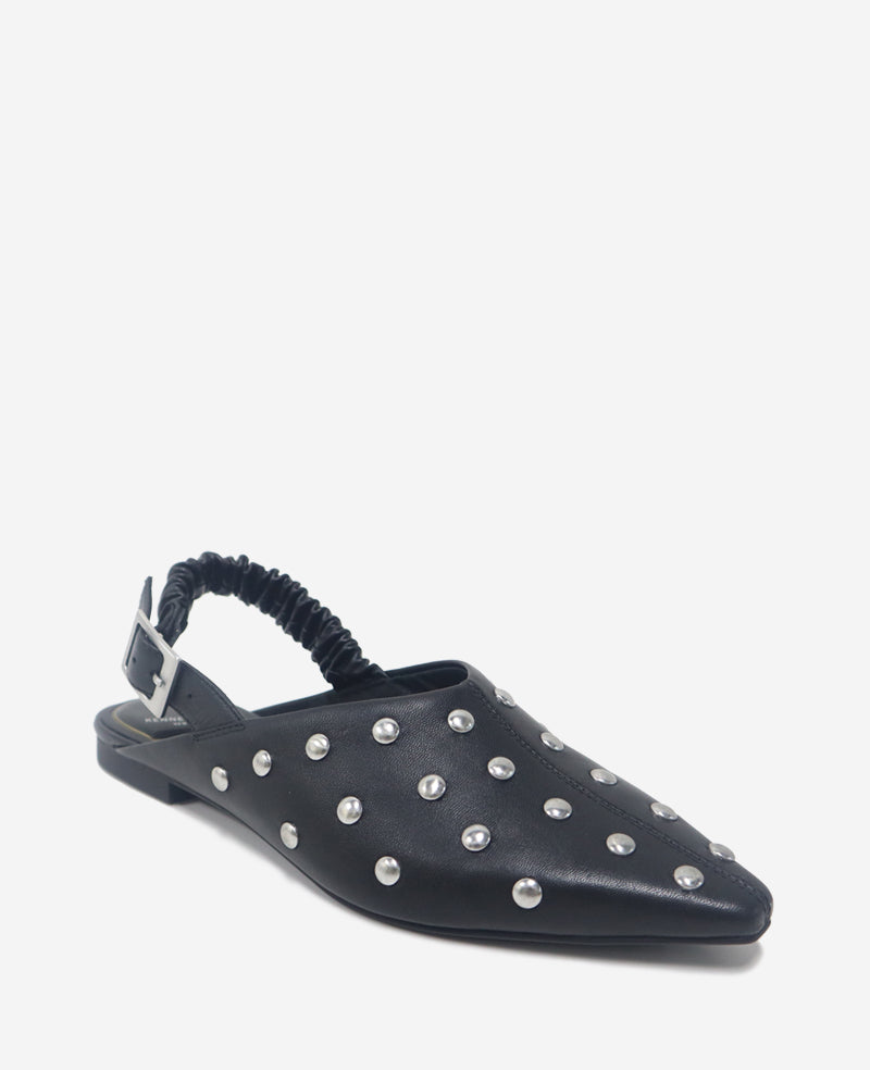 Kenneth Cole Reaction Shoes Nicola Studded Leather Slingback Sandal sandali neri in pelle borchiata