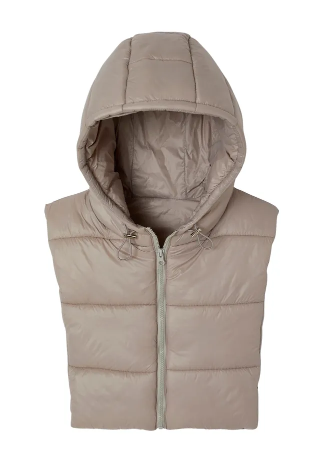 Damart Prêt-à-porter pettorina imbottita con cappuccio blu grigio