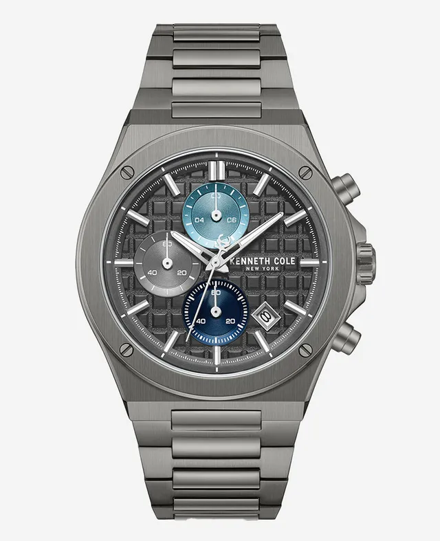 Kenneth Cole Reaction Watches Dress Sport Chronograph Multi Tone Dial Stainless Steel Bracelet Watch orologio gunmetal 5 ATM
