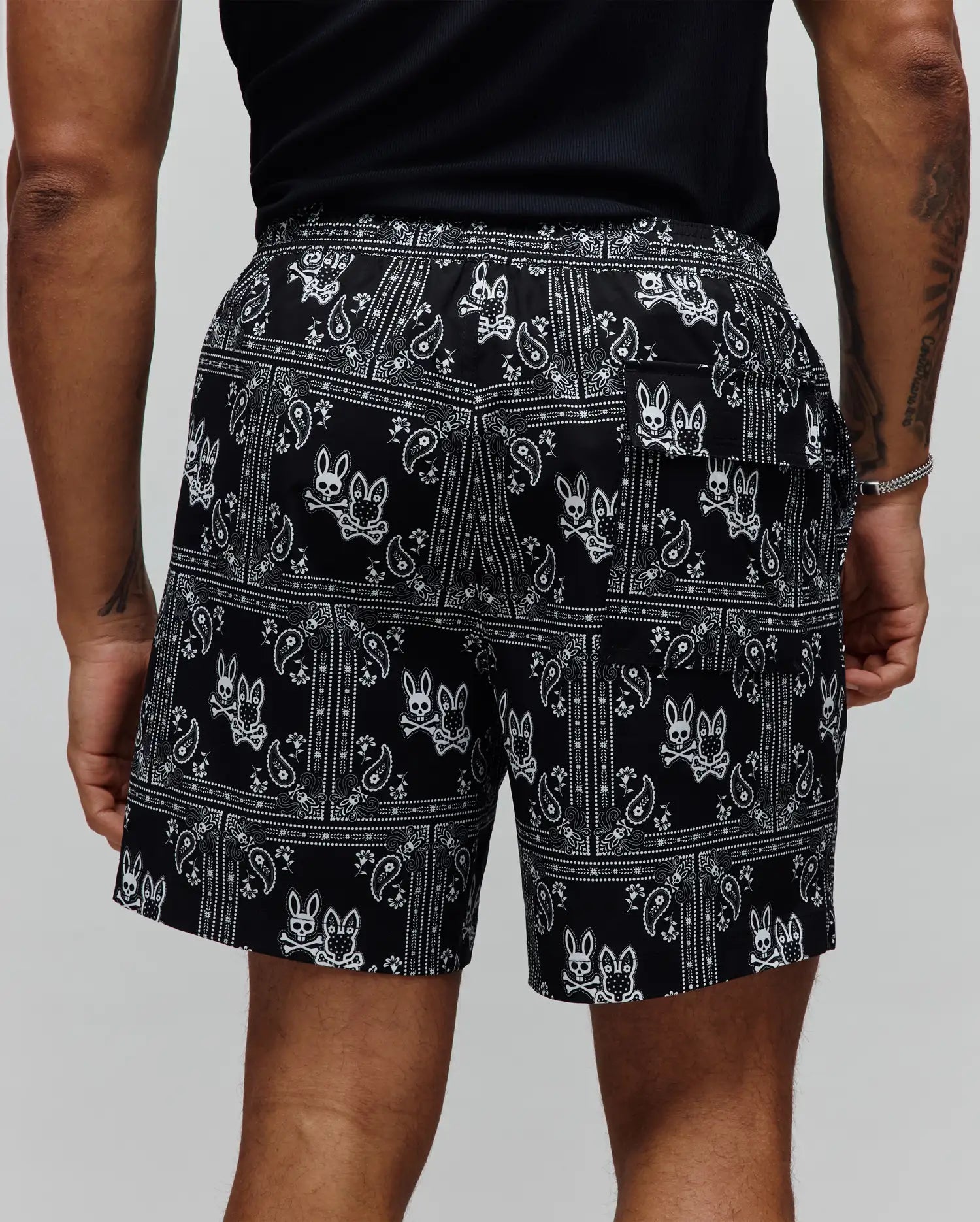 Psycho Bunny Men's Swimwear Luke Swim Trunk 6" MB1000053 nero