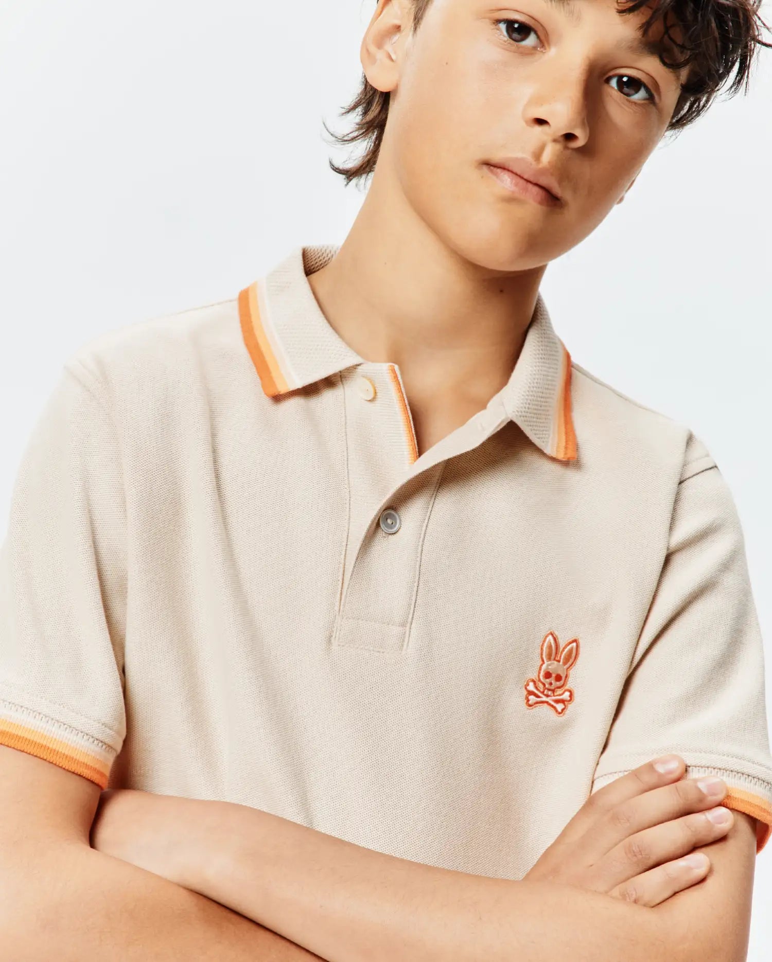 Psycho Bunny Kids Polo Shirts KIDS HOLDEN PIQUE POLO polo beige 254 cotone Pima