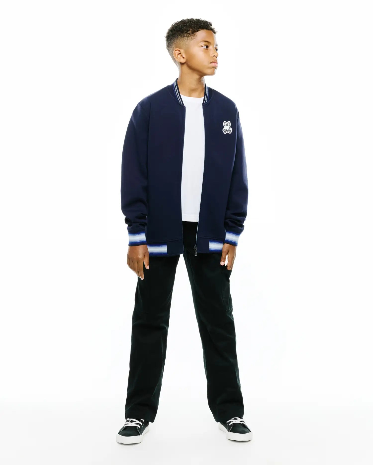 Psycho Bunny Kids Outerwear Jaydon Track Jacket KT0500094 giacca 423 Baritone Blue