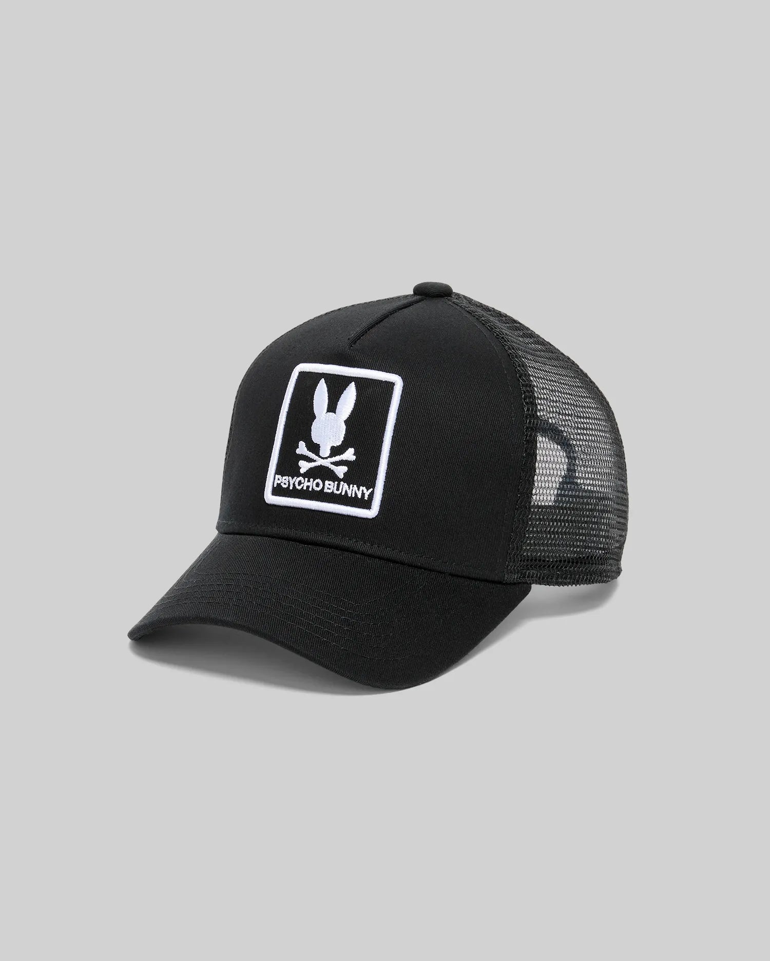 Psycho Bunny Kids Accessories Adamo Cappellino trucker nero O/S in cotone