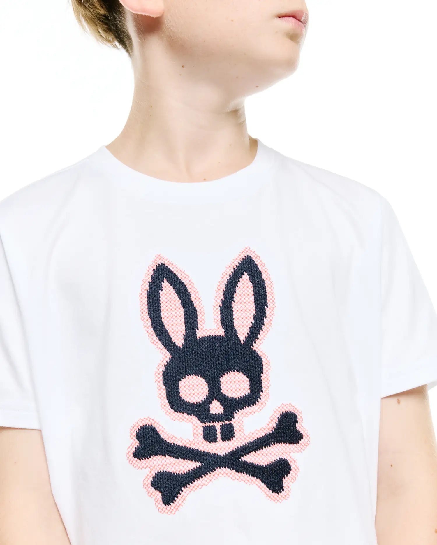 Psycho Bunny Kids Tees Kids' Samson Pima Graphic Tee maglietta bianca 2T–XL