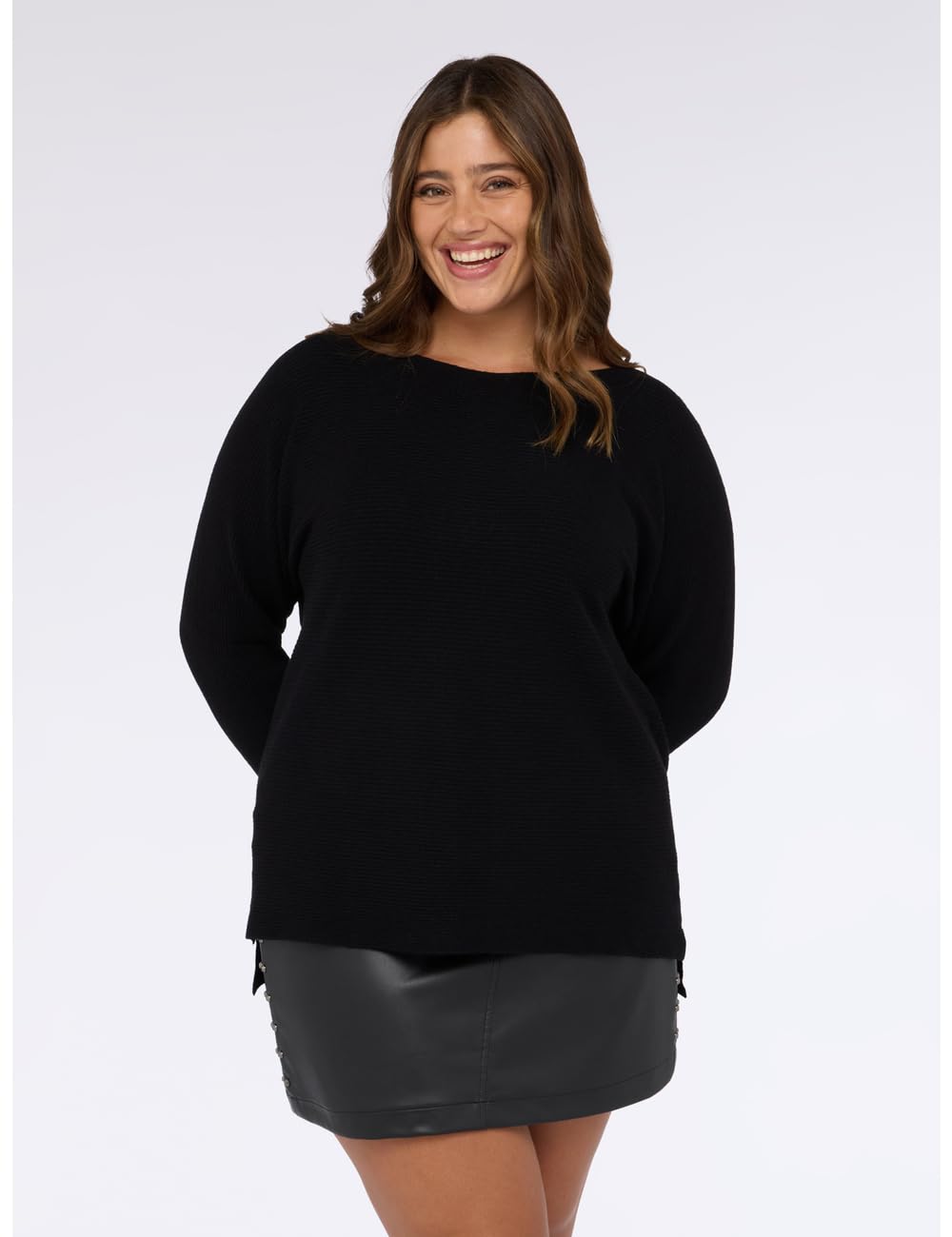 Fiorella Rubino Maglie e felpe Maglia in Misto Viscosa con Scollo a Barchetta M Plus