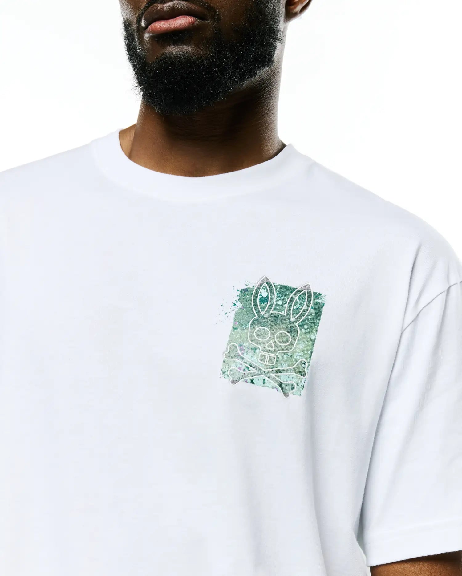 Psycho Bunny Men's Tees MEN'S ISAAC SPLATTER GRAPHIC TEE - MT0200681 t-shirt bianca