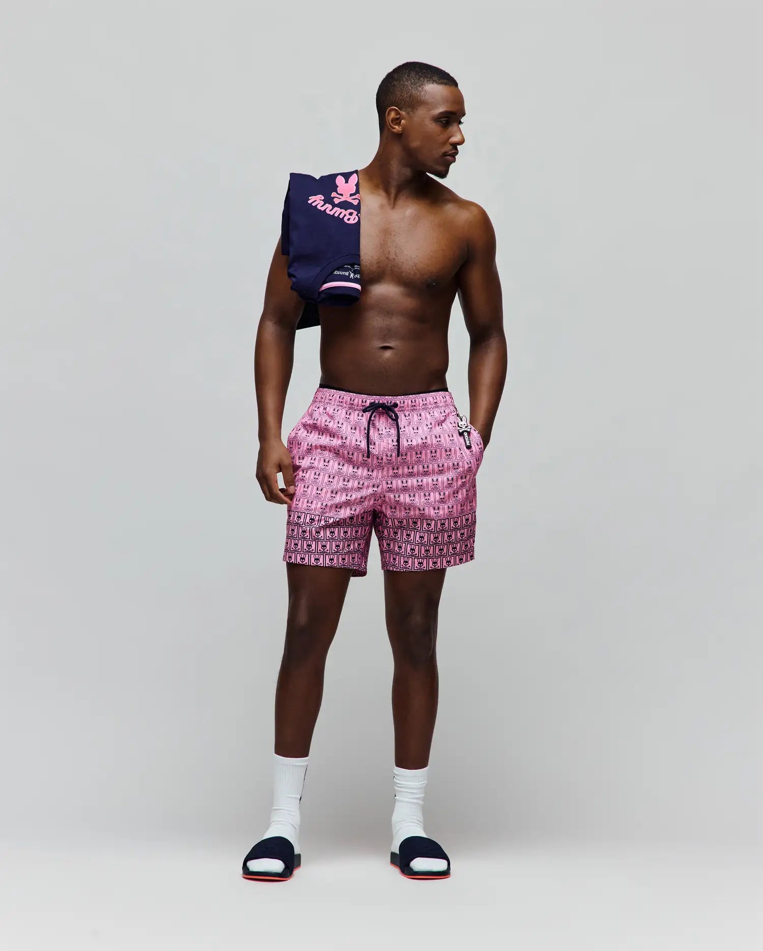 Psycho Bunny Men's Swimwear Keon Swim Trunk costume rosa XXS–XXXL 6 pollici ad asciugatura rapida