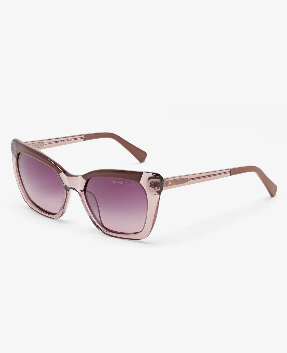 Kenneth Cole Reaction Sunglasses & Eyewear Cat Eye Acetate occhiali da sole viola polarizzati