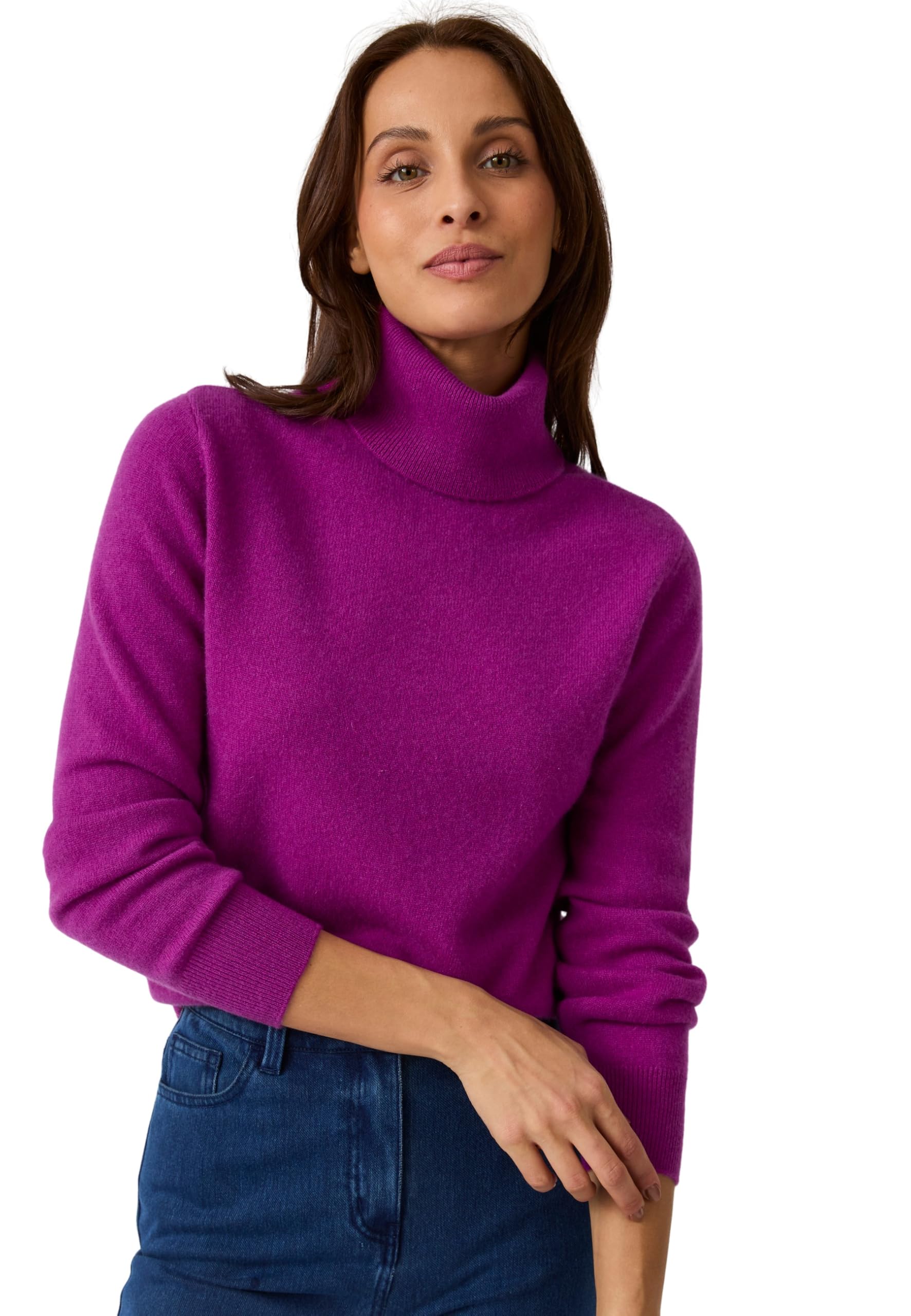 Damart Prêt-à-porter Maglione donna dolcevita in cashmere azzurro 38-40