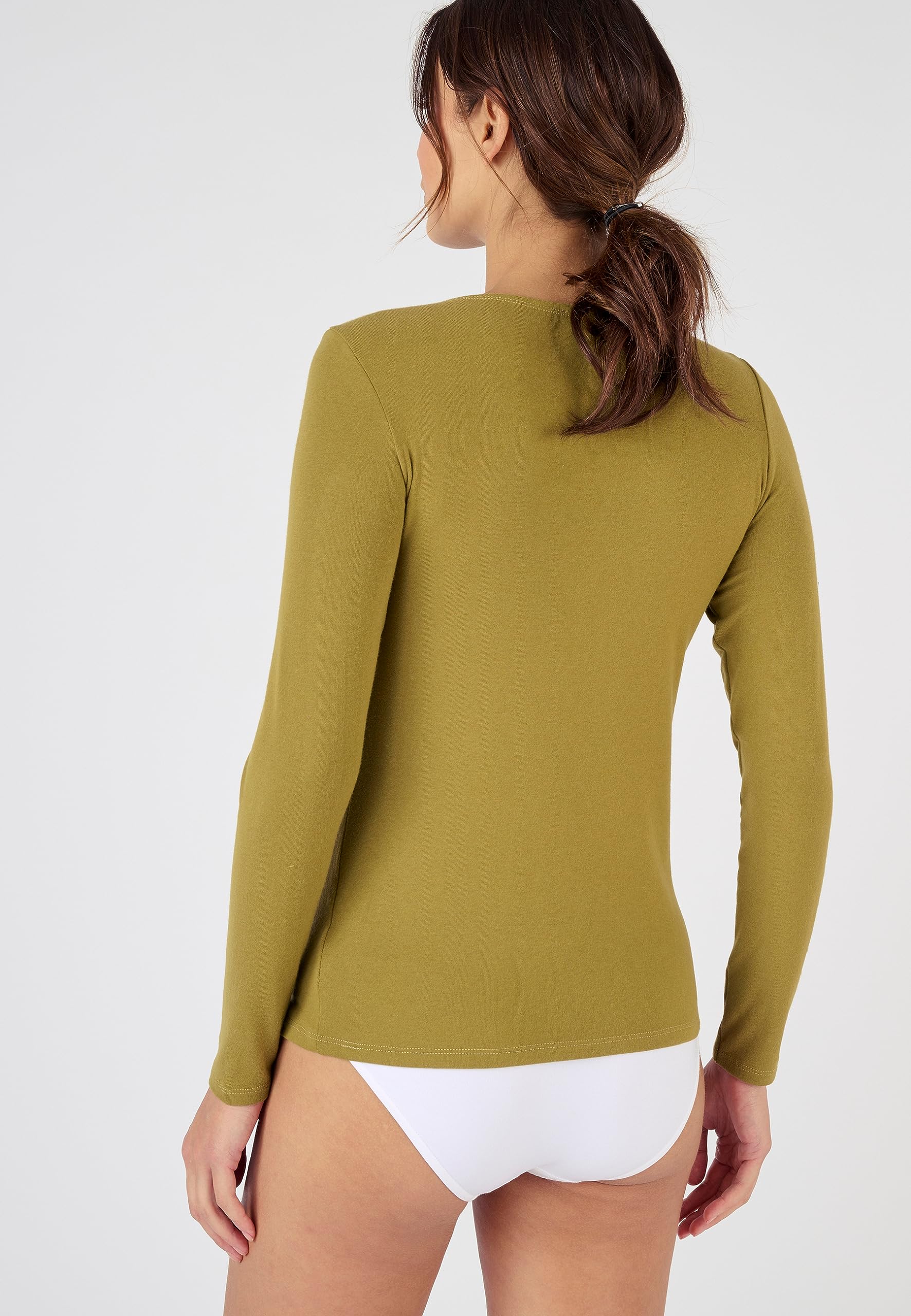 Damart Thermolactyl Sensitive Maglietta maniche lunghe, verde bronzo, 40
