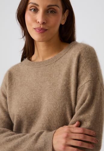 Damart Prêt-à-porter maglione donna lana spazzolata marrone cioccolato 50-52