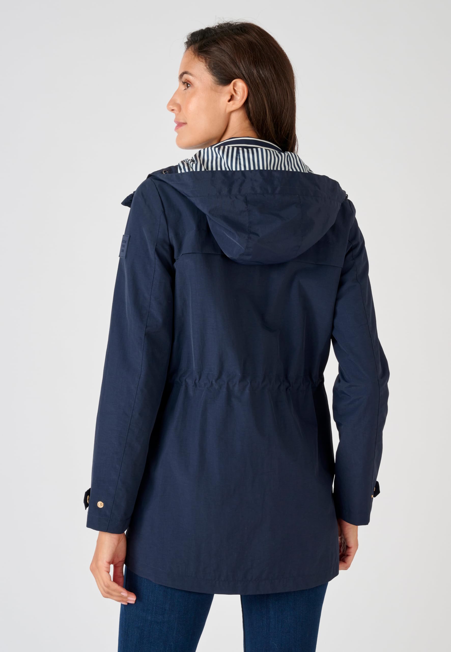 Damart Prêt-à-porter Parka Leggero Fantasia a righe parka blu marino 38-40 idrorepellente