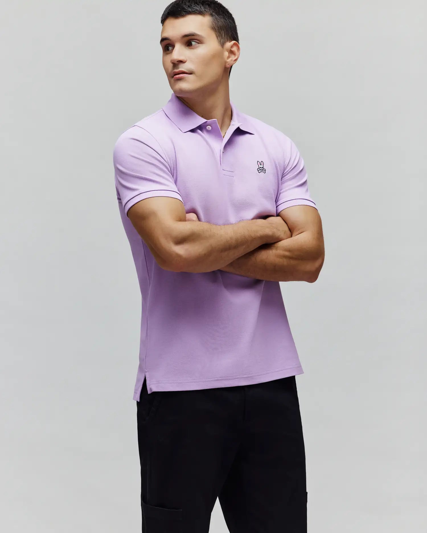 Psycho Bunny Men's Polos B6K001F200 polo Lavendula 100% cotone Pima