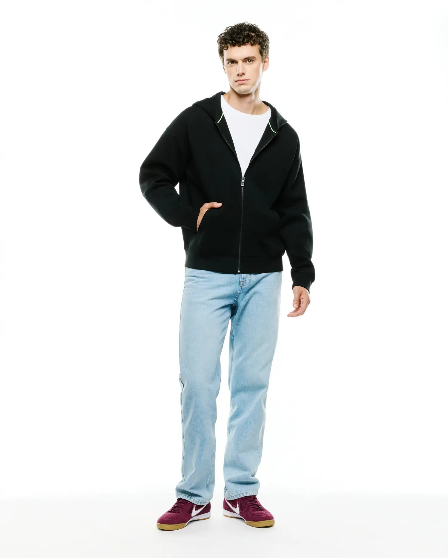 Psycho Bunny Men's Sweatshirts & Hoodies Jonathan Zip Hoodie felpa nera