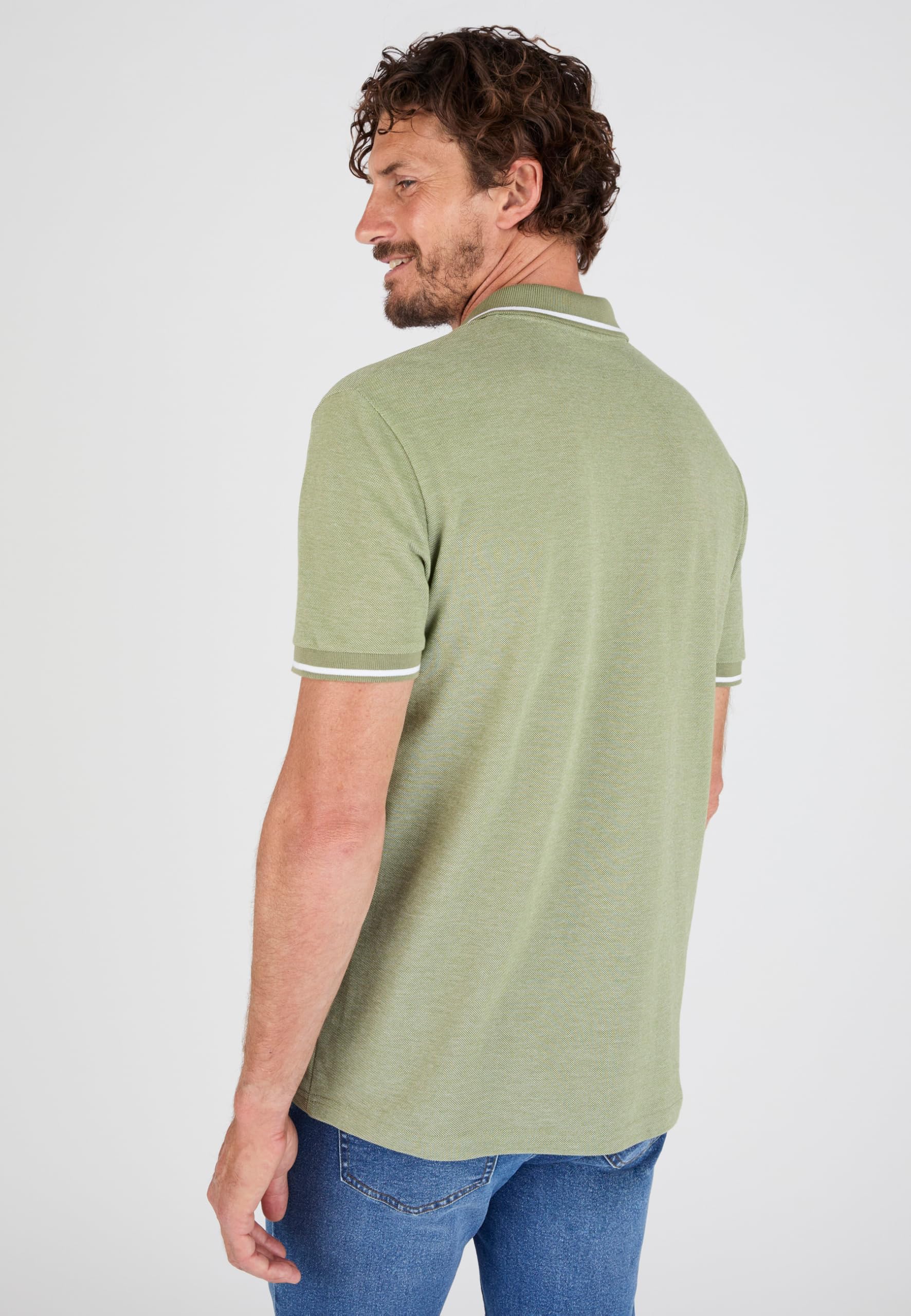 Damart Prêt-à-porter Polo a Manica Corta in Maglia Piquata Uomo M Verde Melange
