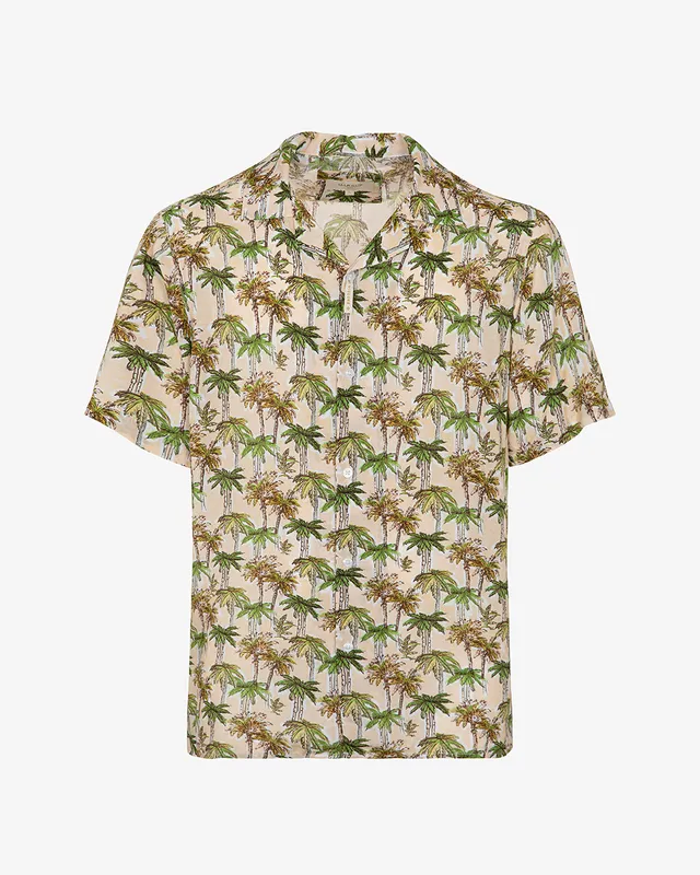 Markup Uomo Camicie Camicia in viscosa stampata collo riviera camicia