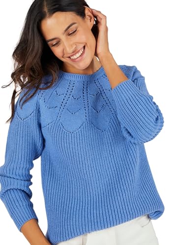 Damart Prêt-à-porter Maglione Dettagli traforati blu 38-40 cotone