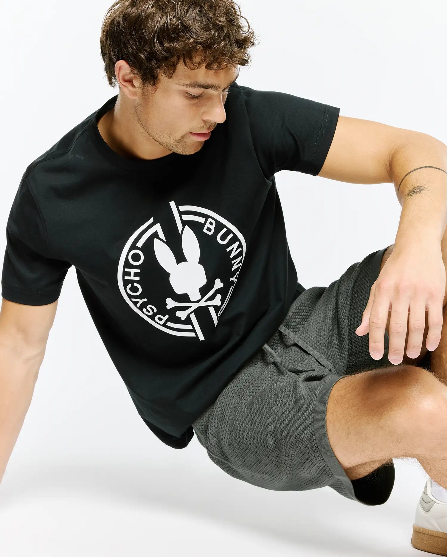 Psycho Bunny Men's Tees MENS SANTA FE GRAPHIC TEE - MT0200611 t-shirt nera cotone