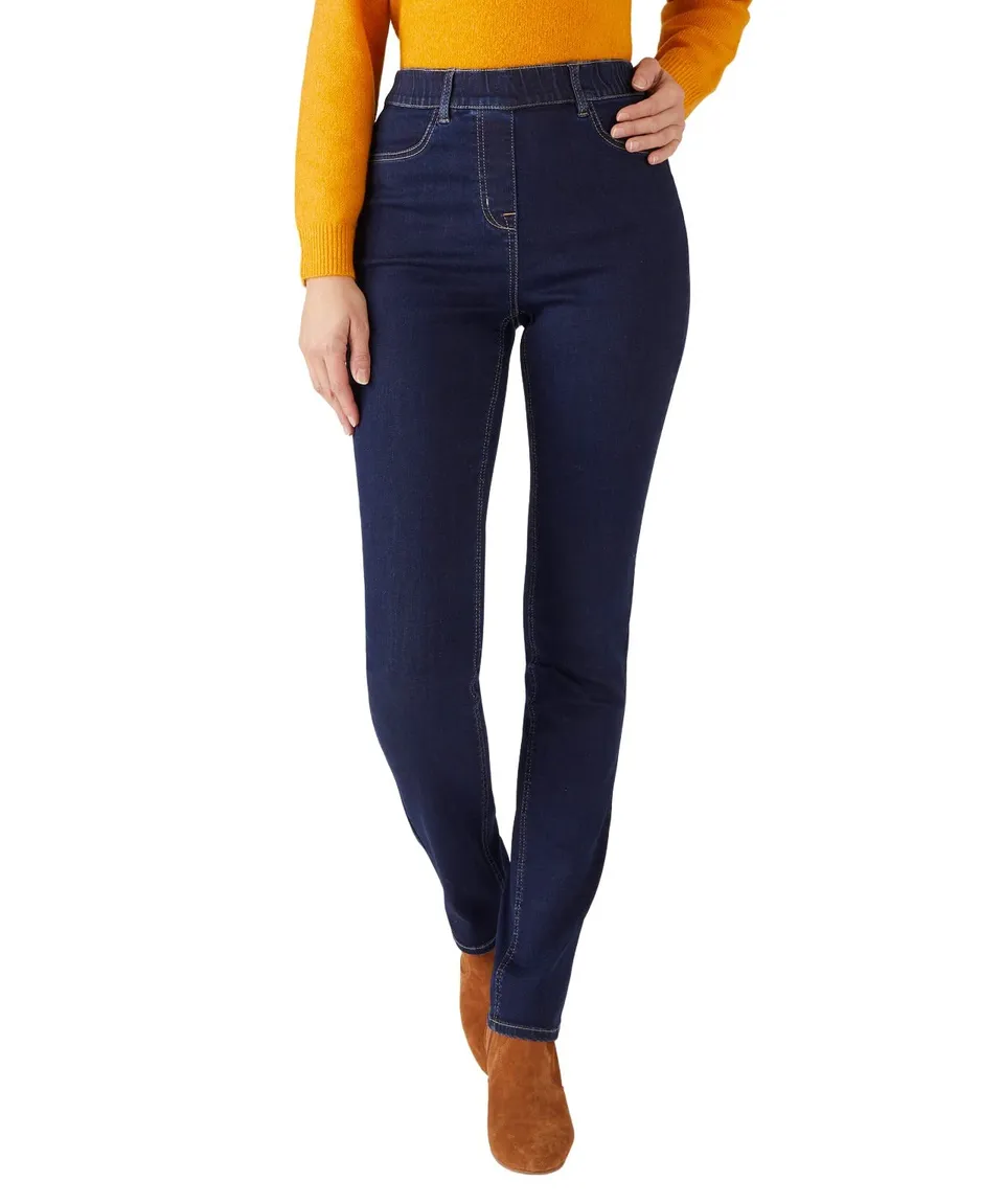 Damart Prêt-à-porter jeans infilabile stretch approccio ecologico donna blu denim scuro 54
