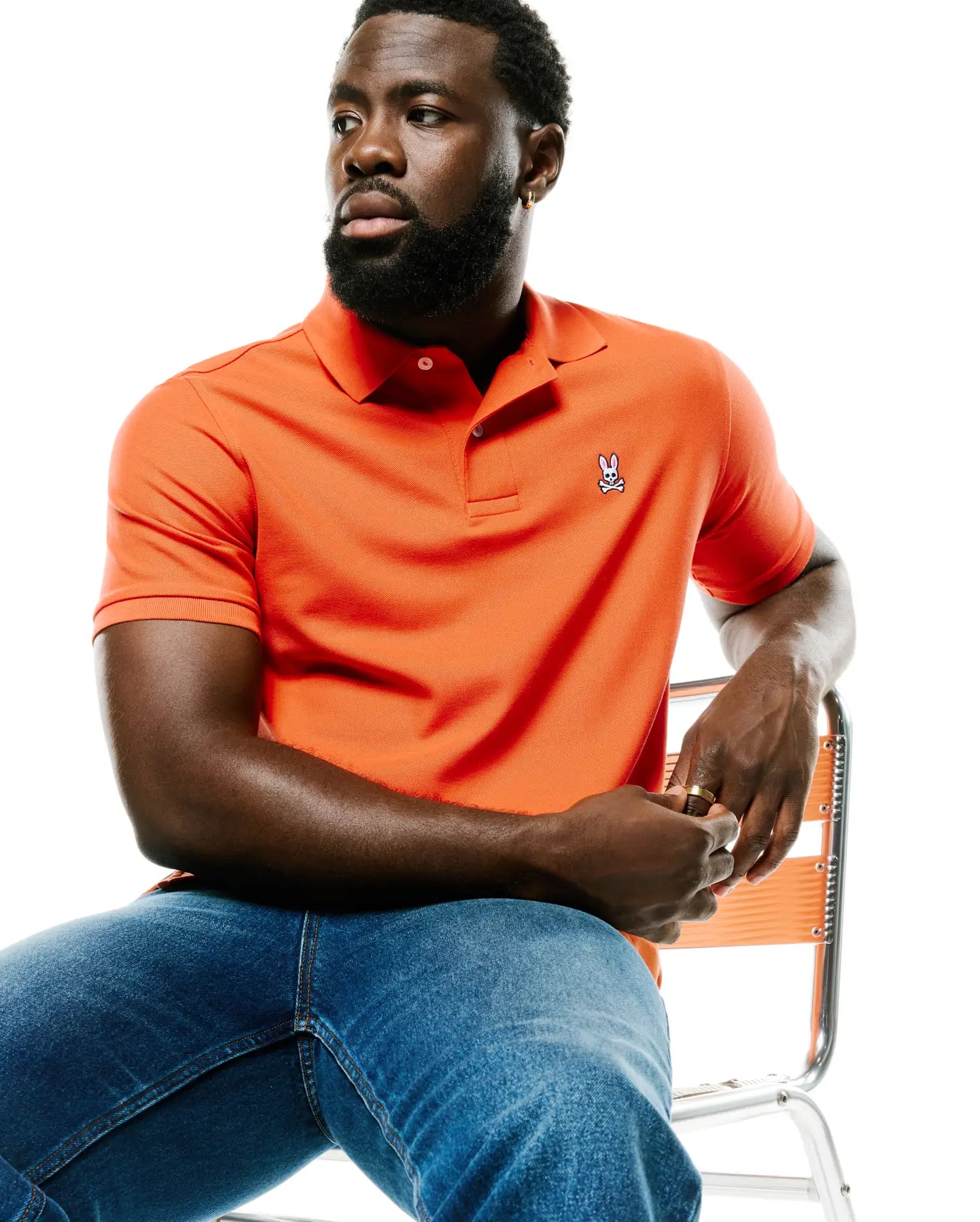 Psycho Bunny Men's Polos MEN'S CLASSIC PIMA PIQUE POLO - B6K001F200 polo arancione Pima