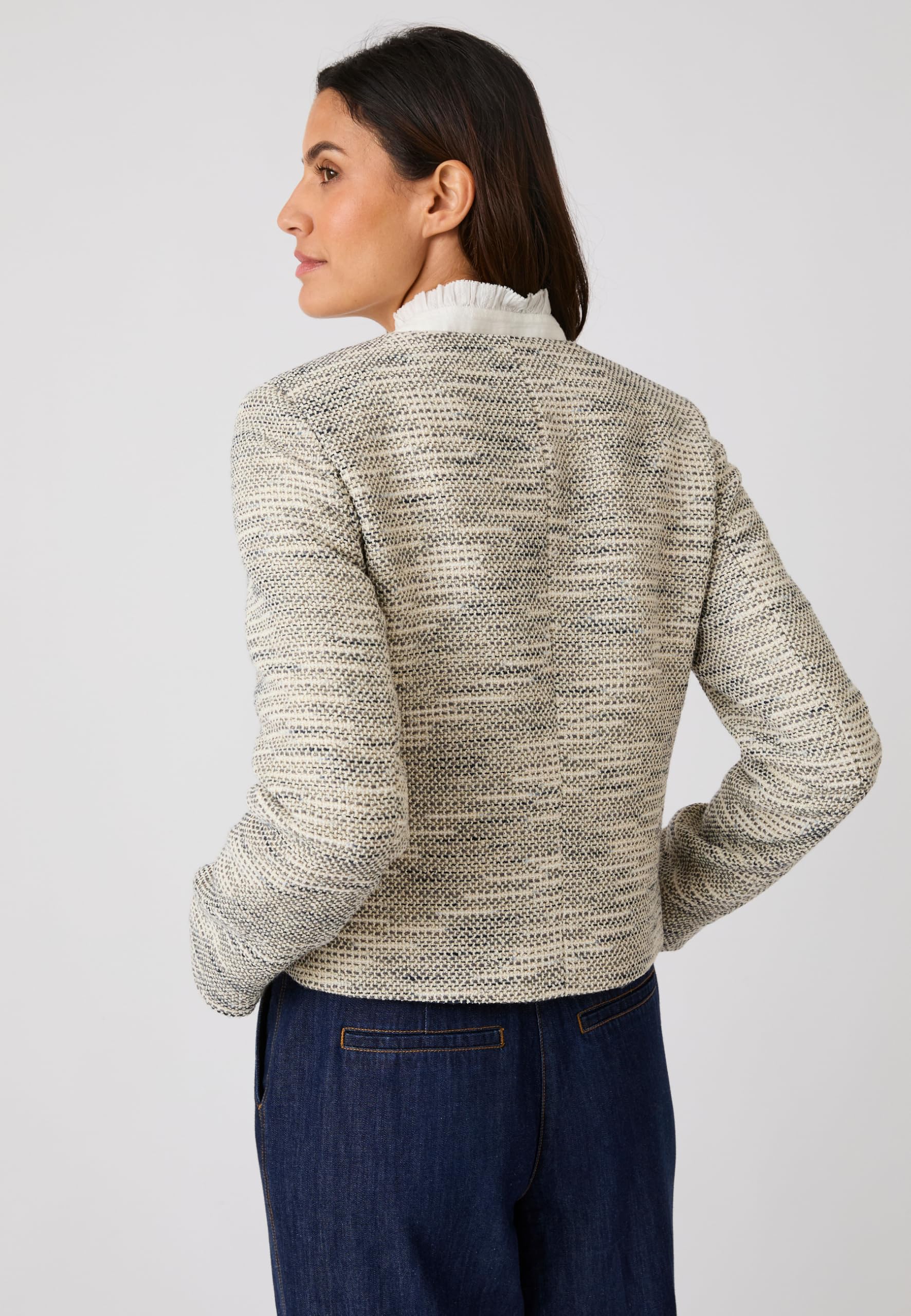 Damart Prêt-à-porter Giacca da donna effetto tweed 44 corta foderata