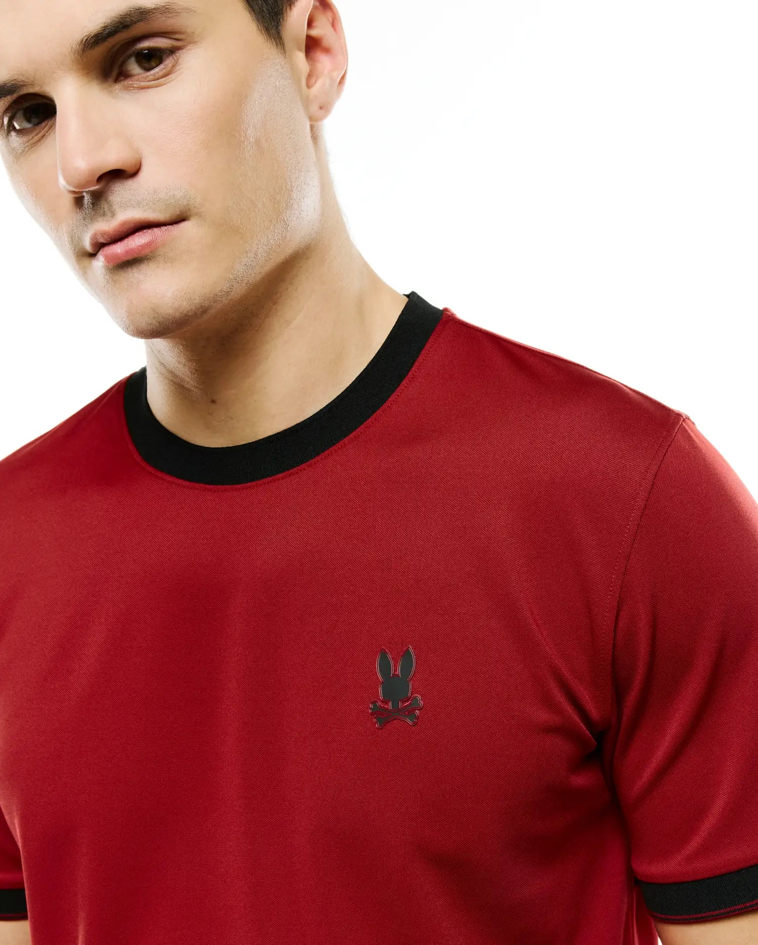 Psycho Bunny Men's Tees Edmonds Chest Bunny Sport Tee t-shirt sport uomo rossa slim