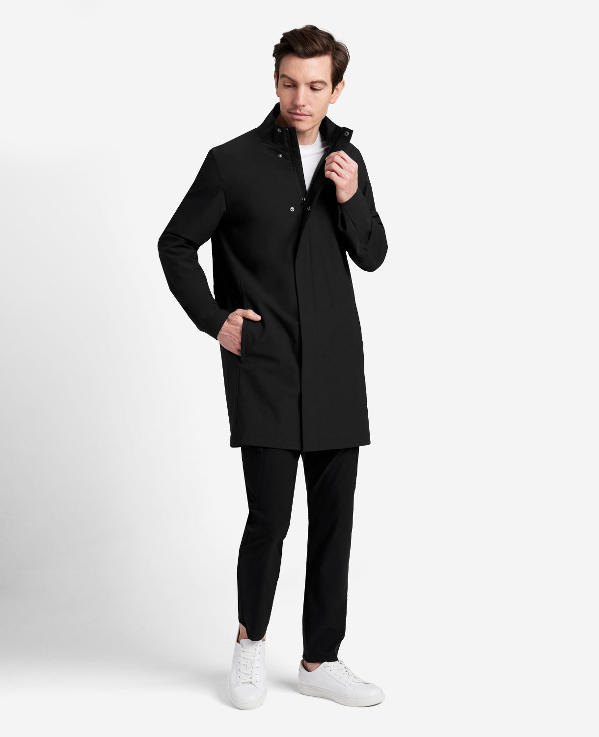 Kenneth Cole Reaction Clothing The 365 Washable Coat impermeabile nero