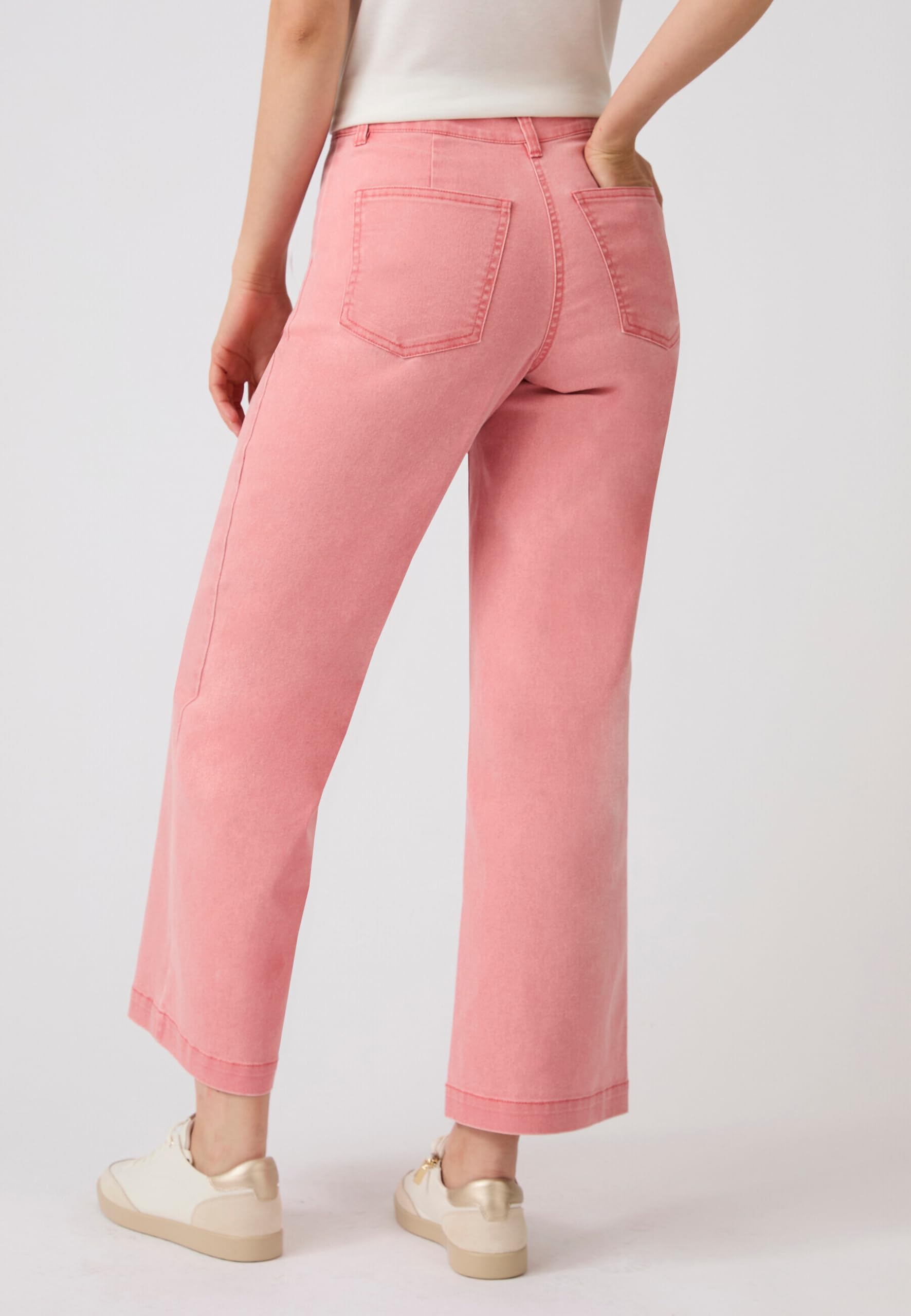 Damart Prêt-à-porter Pantaloni da donna 7/8° pantaloni pesca rosa 40 cotone