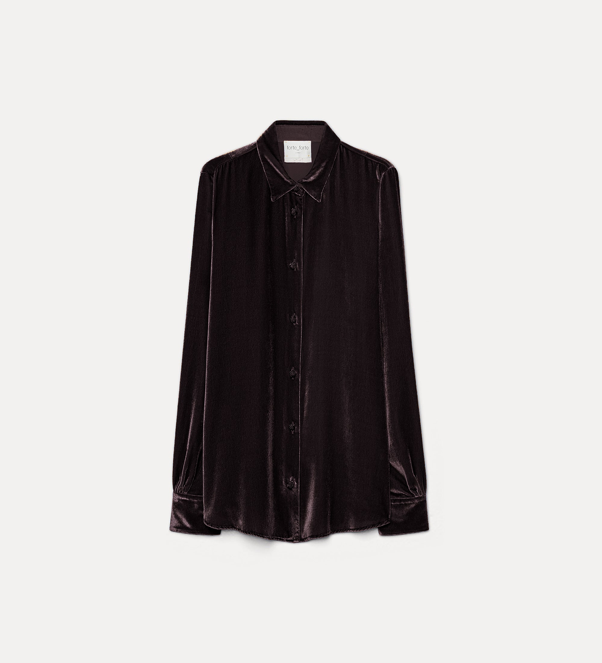 Forte camicie Silk and viscose velvet shirt camicia marrone