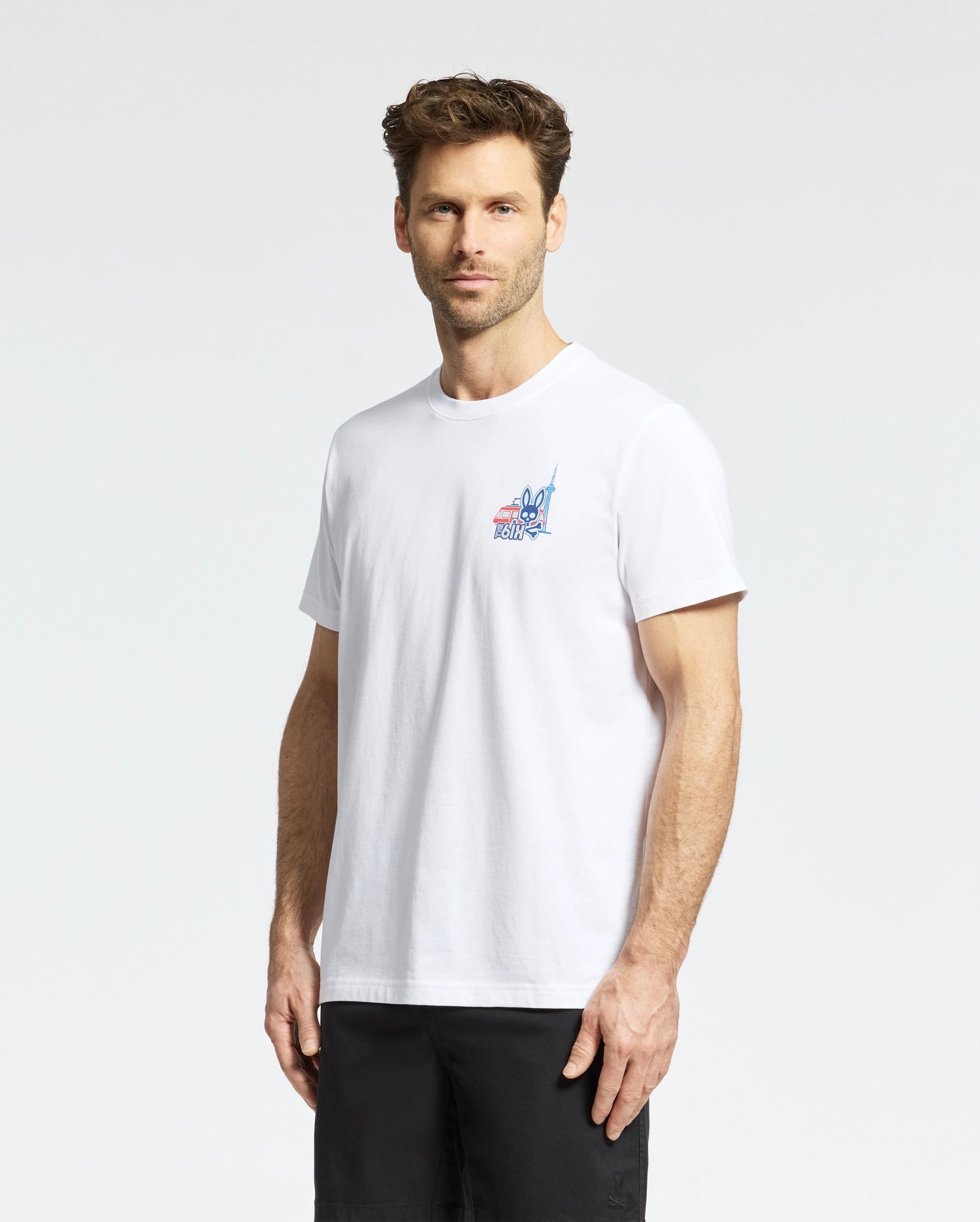 Psycho Bunny Men's Tees Toronto Tee maglietta bianca