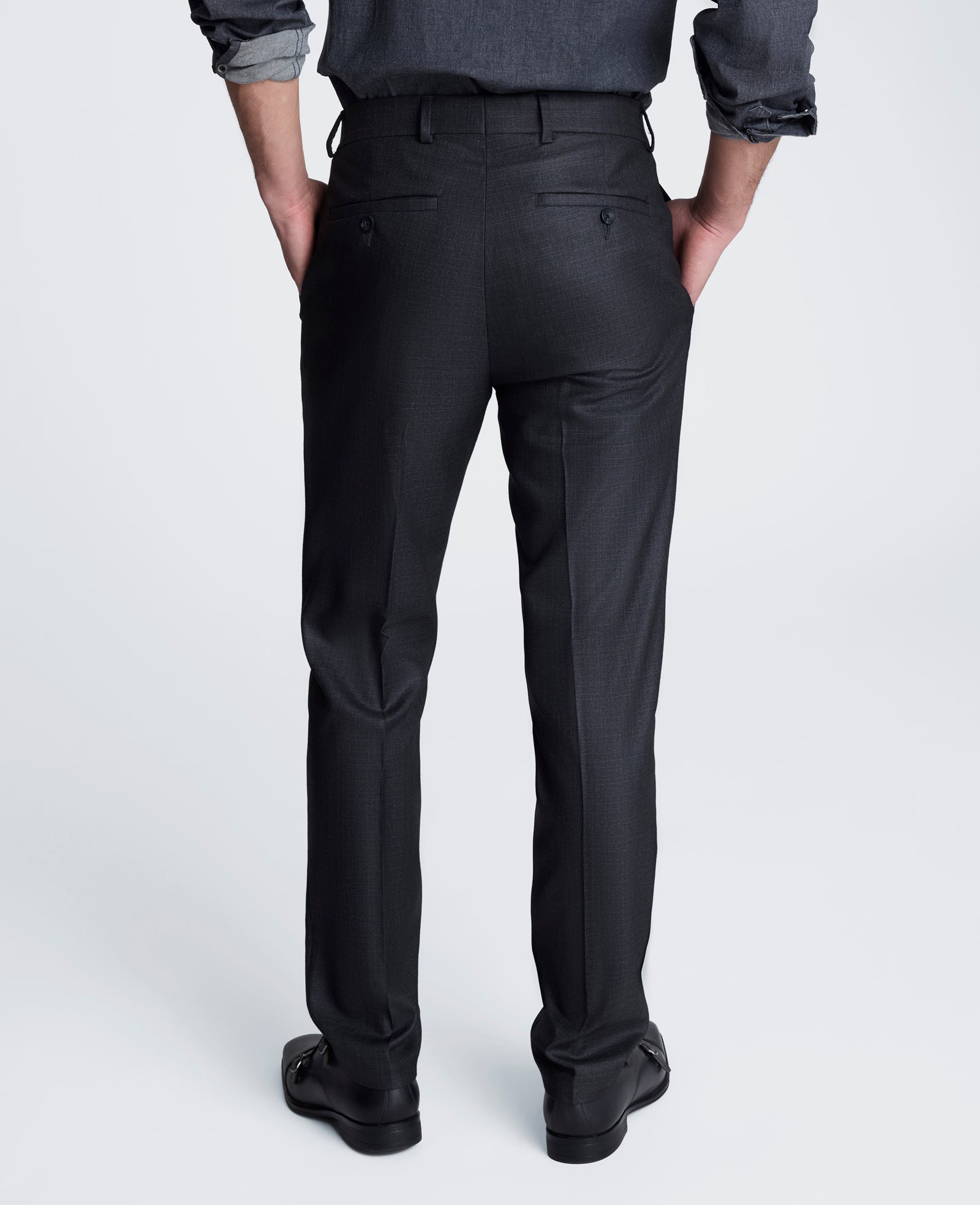 Kenneth Cole Reaction Clothing Stretch Suit Separate Pant pantaloni grigio gun metal