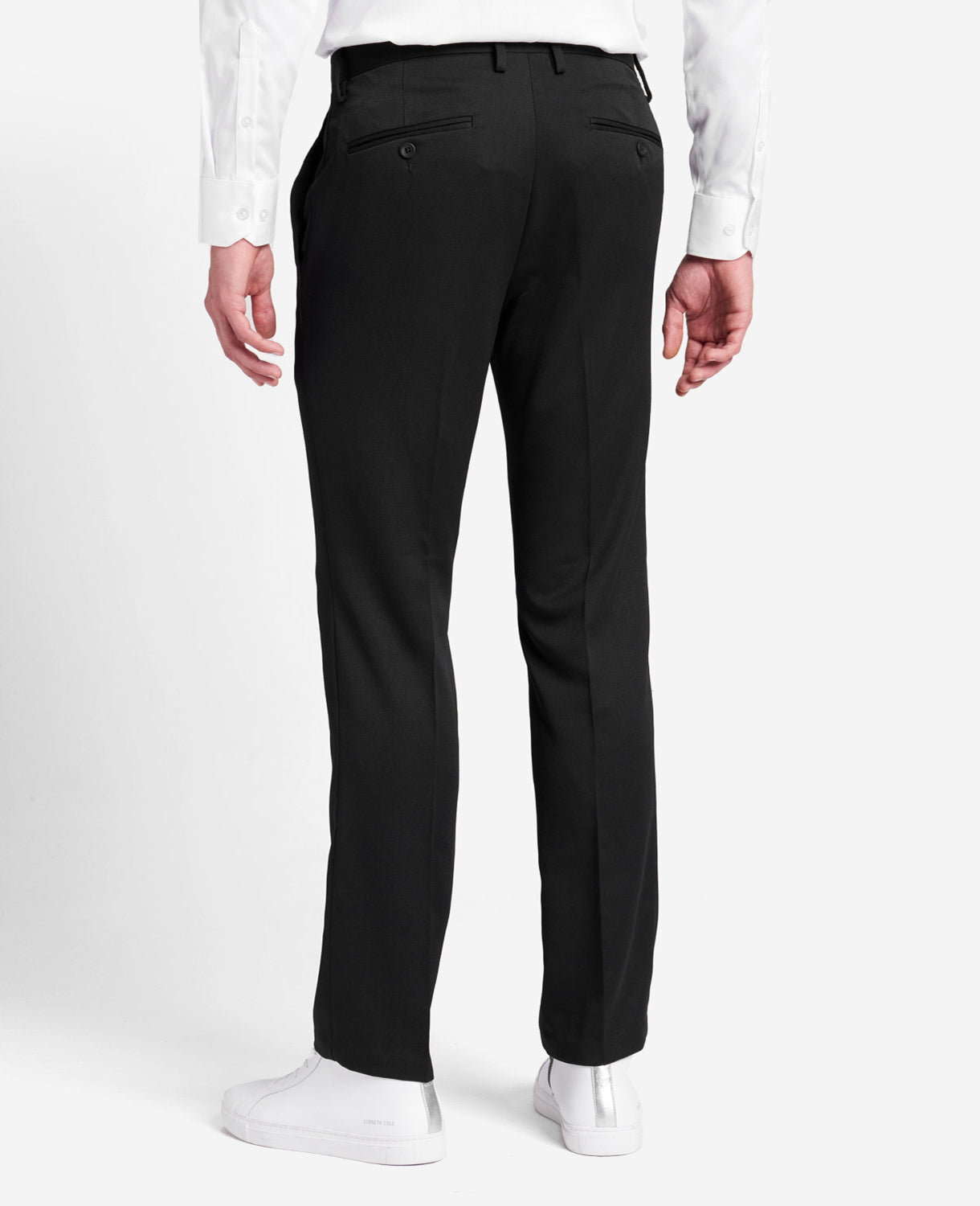 Kenneth Cole Reaction Urban Heather Slim-Fit Dress Pant pantaloni neri 29/30 traspiranti